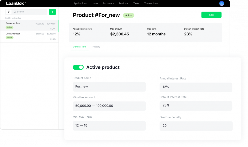 HES LoanBox: Calculation and Product Engine
